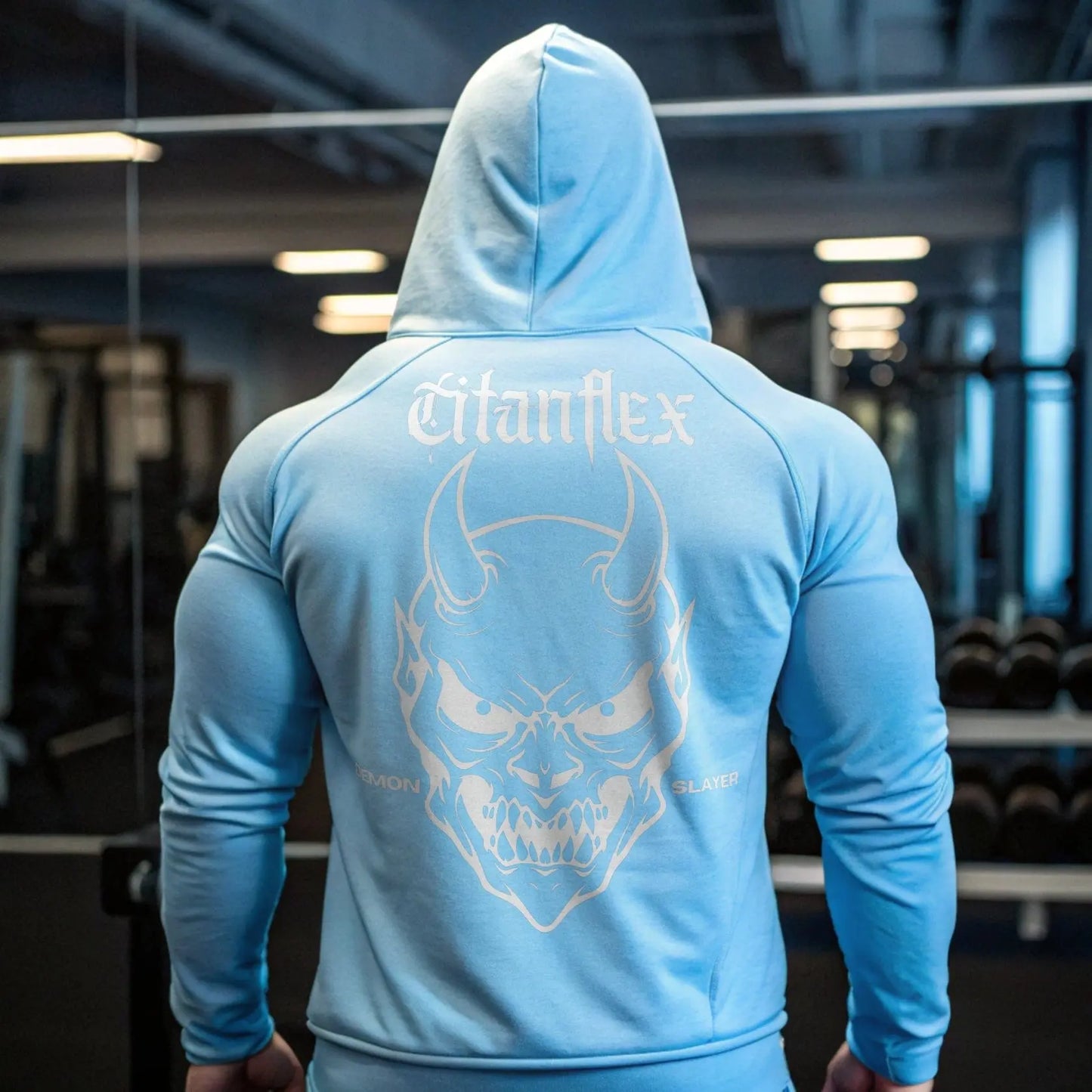 Printify Hoodie Men's Demon Slayer gym Hoodie. Men's Demon Slayer gym Hoodie.