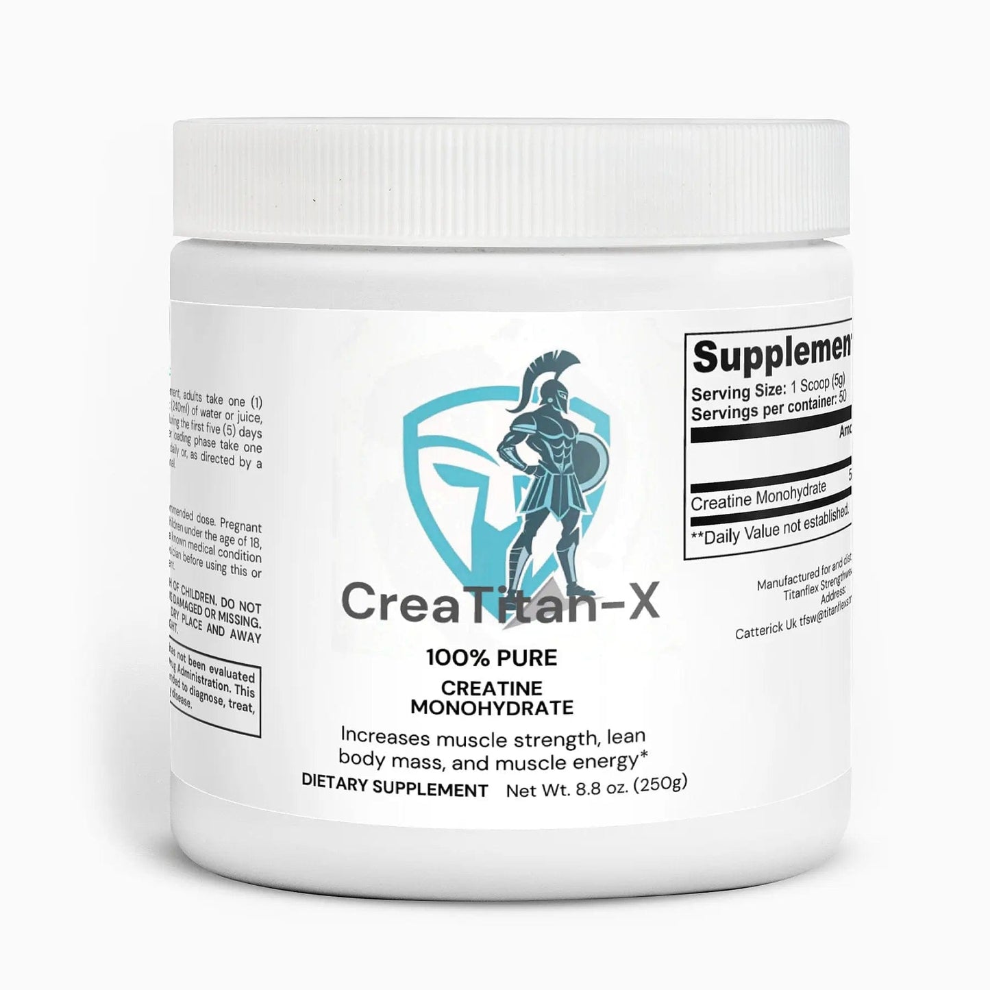 Pharmaceutical-grade creatine monohydrate powder for strength, size & recovery. Third-party tested, stomach-friendly, and mixable. Creatine Monohydrate Creatine Monohydrate - TitanFlex Strength Wear