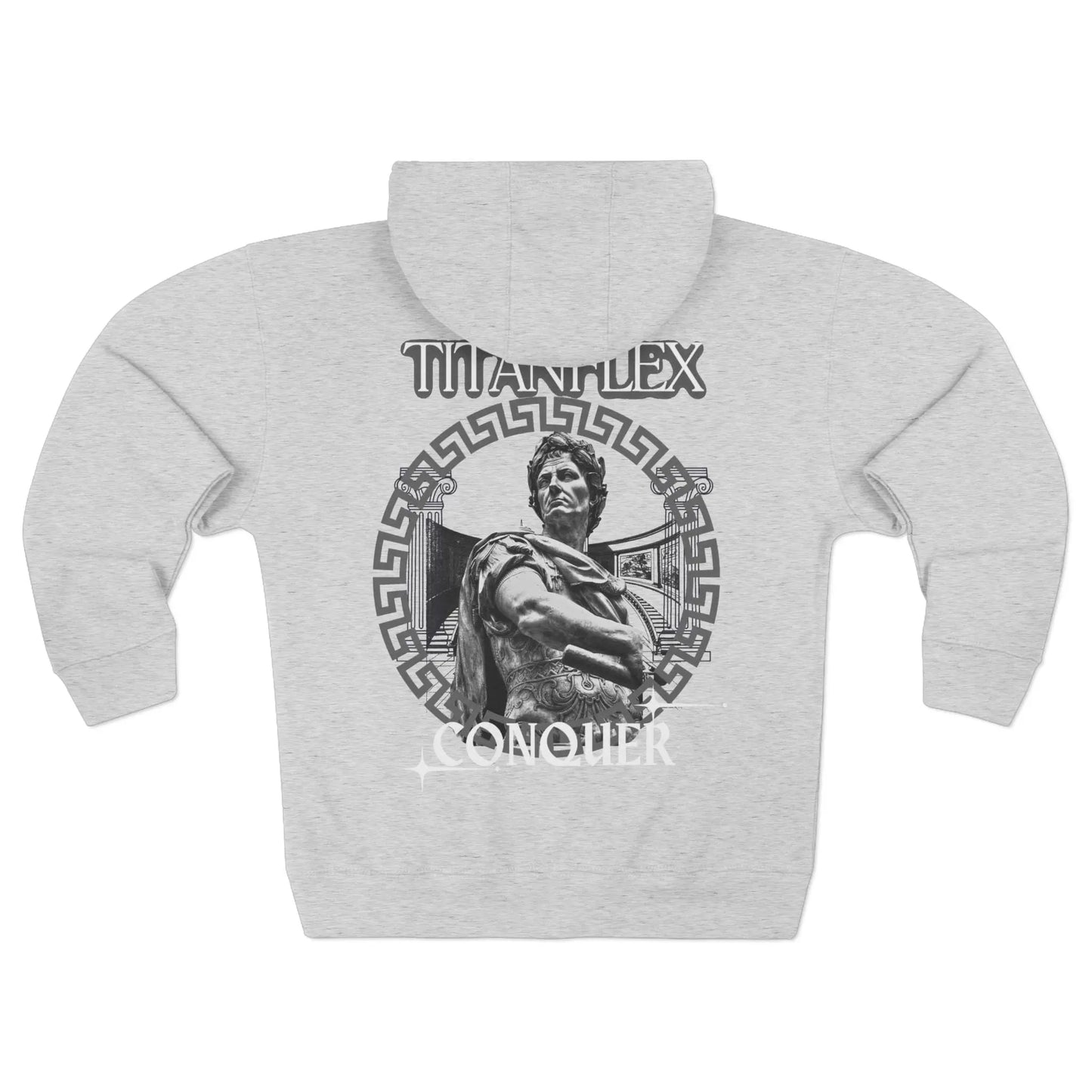 Printify Hoodie Heather Grey / S Men's zip Hoodie - Conquer Your Goals Men's zip Hoodie - Conquer Your Goals