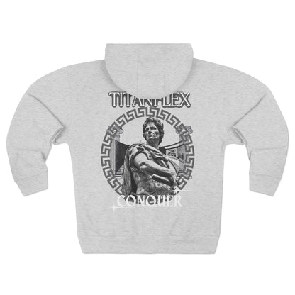 Printify Hoodie Heather Grey / S Men's zip Hoodie - Conquer Your Goals Men's zip Hoodie - Conquer Your Goals