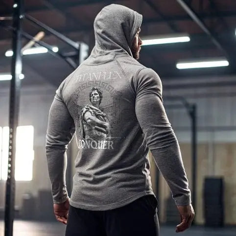 Printify Hoodie Men's zip Hoodie - Conquer Your Goals Men's zip Hoodie - Conquer Your Goals