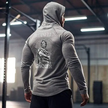 Printify Hoodie Men's zip Hoodie - Conquer Your Goals Men's zip Hoodie - Conquer Your Goals