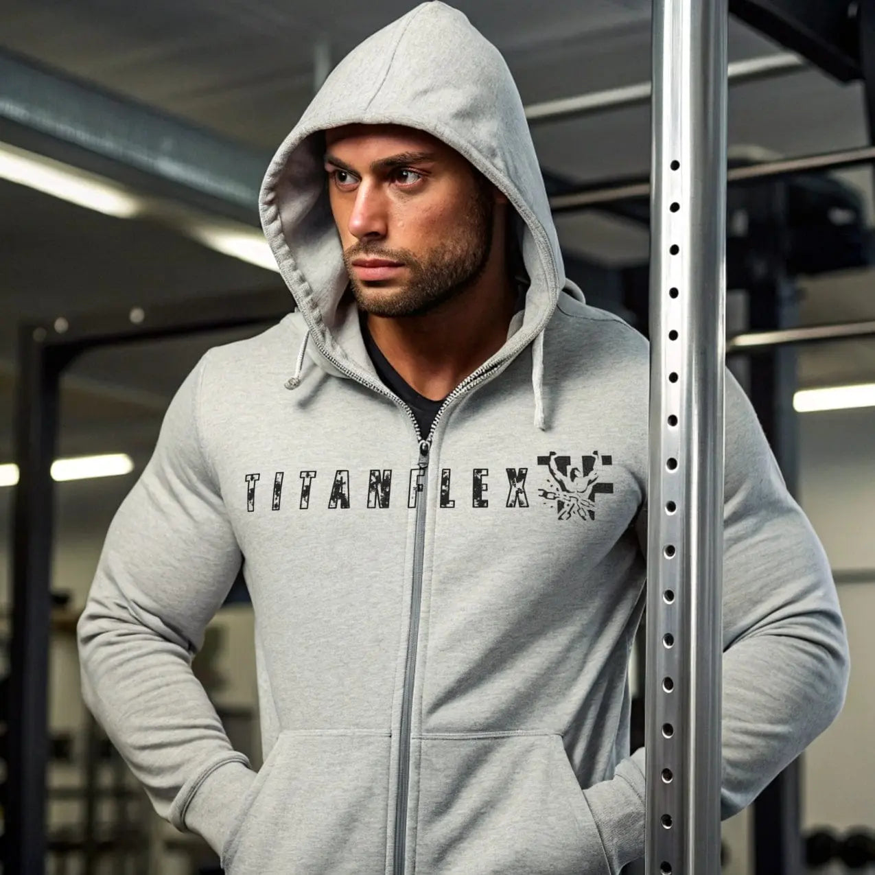 Printify Hoodie Men's zip Hoodie - Conquer Your Goals Men's zip Hoodie - Conquer Your Goals