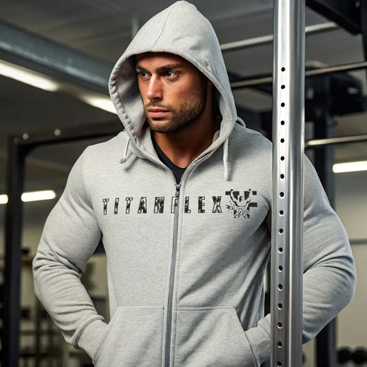 Printify Hoodie Men's zip Hoodie - Conquer Your Goals Men's zip Hoodie - Conquer Your Goals