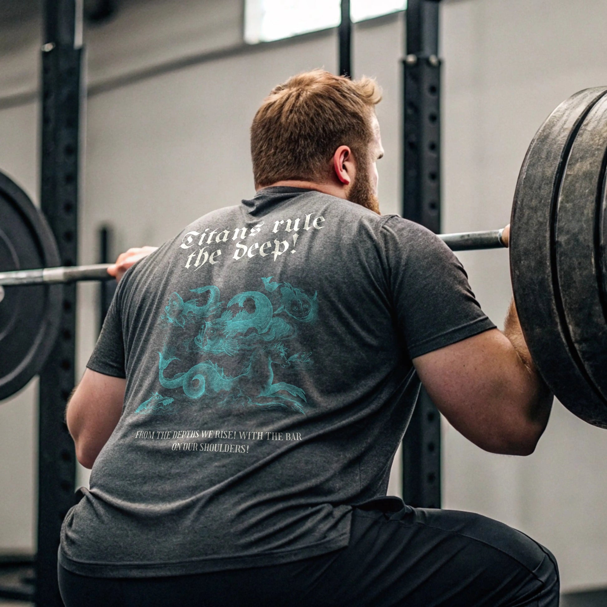 Printify T-Shirt Dark Heather / S / Male Titanflex Men's Gym T-Shirt – "Titans Rule the Deep" Titanflex Mens Gym T-Shirt – "Titans Rule the Deep"