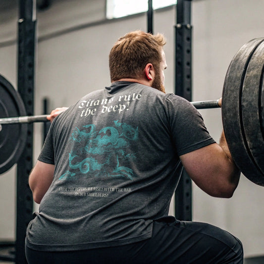 Printify T-Shirt Dark Heather / S / Male Titanflex Men's Gym T-Shirt – "Titans Rule the Deep" Titanflex Mens Gym T-Shirt – "Titans Rule the Deep"