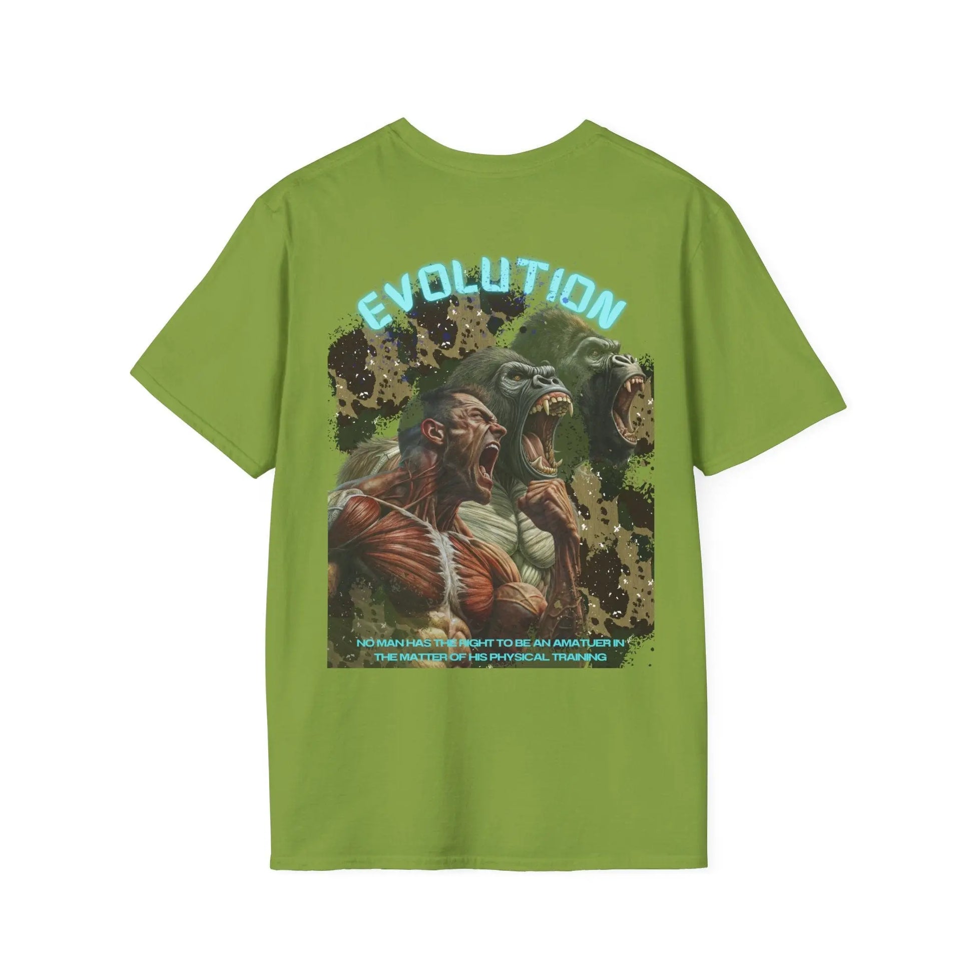 Printify T-Shirt Evolution Graphic Tee - Heavy Cotton Shirt for Workout/bodybuilding Titanflex Evolution Graphic Tee - Mens bodybuilding T Shirt 