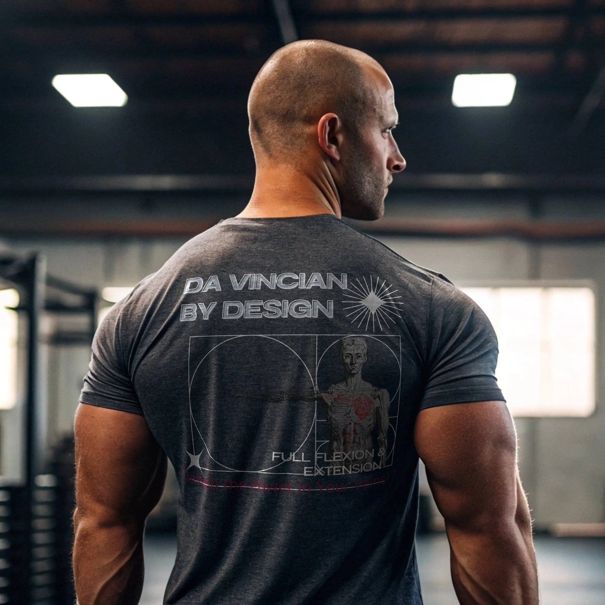 Printify T-Shirt Men's Gym T-Shirt – Vitruvian Man gym Tee Men's Gym T-Shirt – Vitruvian Man gym Tee