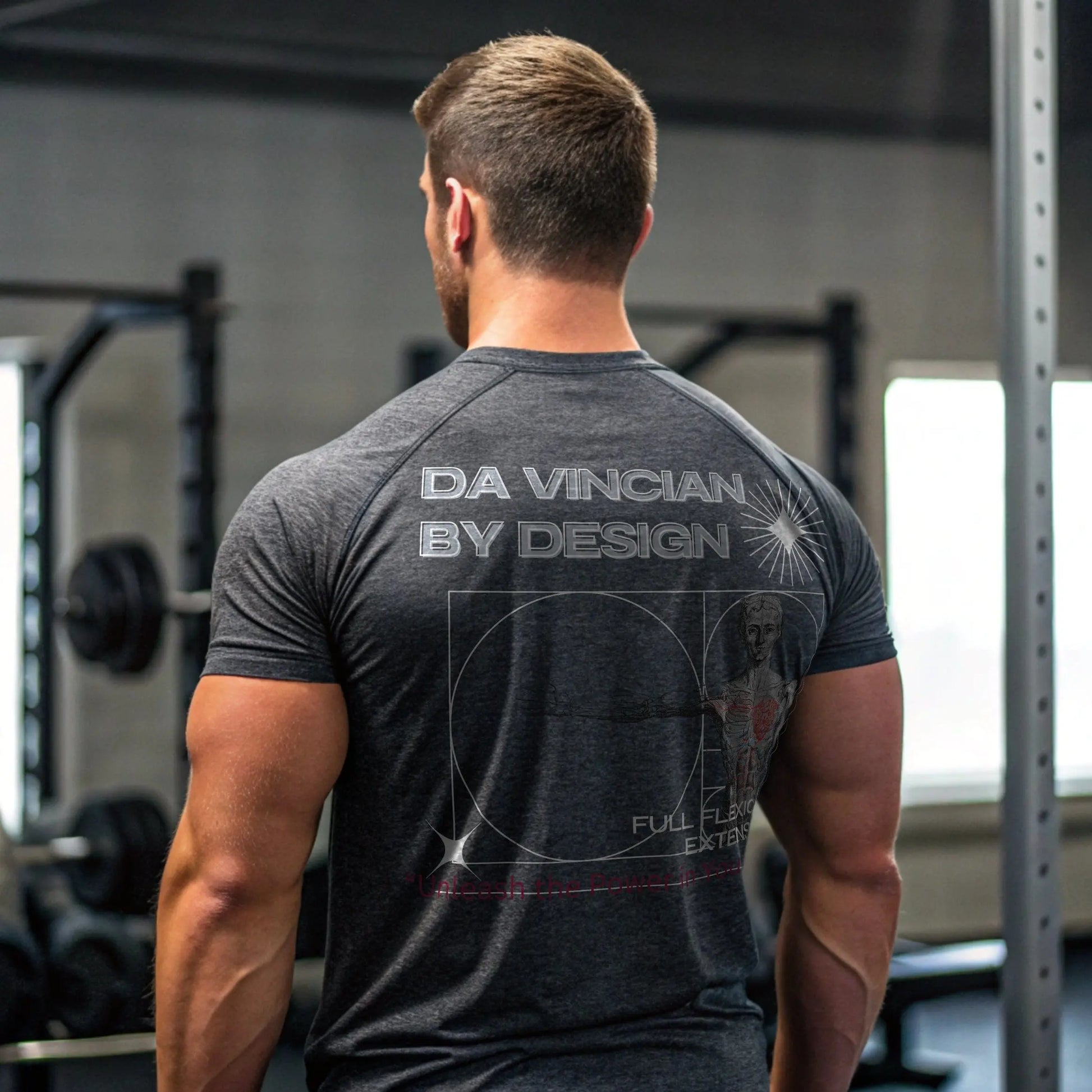 Printify T-Shirt Men's Gym T-Shirt – Vitruvian Man gym Tee Men's Gym T-Shirt – Vitruvian Man gym Tee