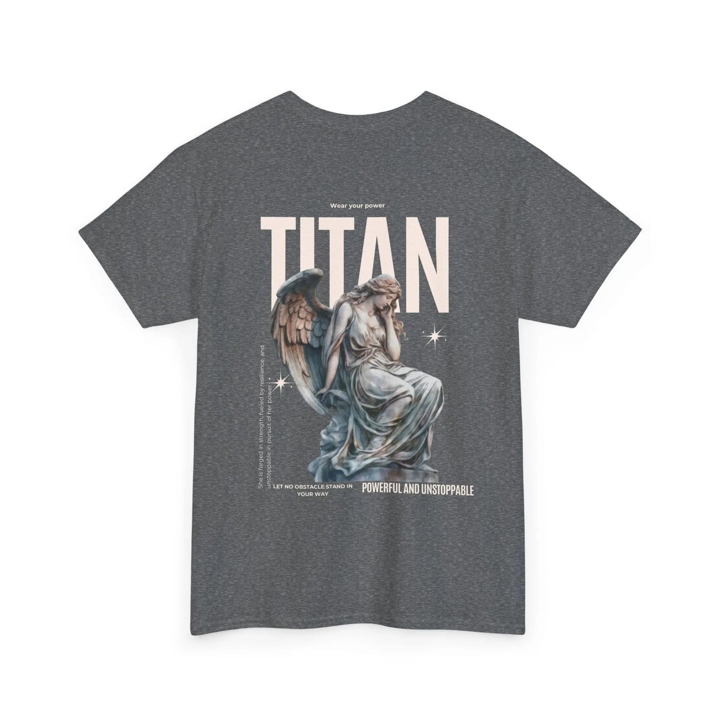 TitanFlex Strength Wear T-Shirt Graphite Heather / S Women's Gym T-Shirt – Powerful and Unstoppable Women's Gym T-Shirt – Powerful and Unstoppable